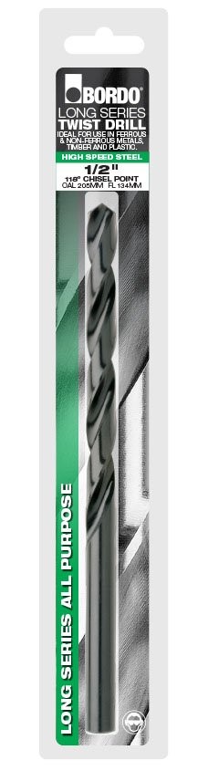 DRILL LONG SERIES HSS CARDED BLACK (0219) 7/32